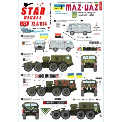 Star Decals 72-A1114, War in Ukraine SET 3 Ukrainian transport vehicles 2014-2022, 1/72