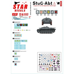 Star Decals 72-A1117, StuG-Abt SET 2 Generic insignia and unit markings for the Sturmgeschûtz units, 1/72