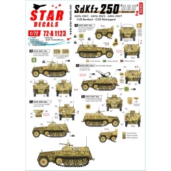 Star Decals 72-A1123, SdKfz 250 'neu' SET 2 SdKfz 250/1, SdKfz 250/3 and SdKfz 250/7 - Waffen-SS markings, 1/72
