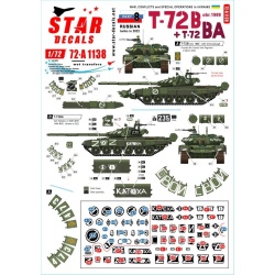 Star Decals 72-A1138, War in Ukraine SET 8.Russian T-72B (obr 1989) & T-72BA, 1/72