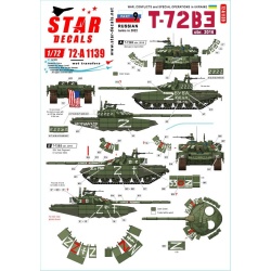 Star Decals 72-A1139 , War in Ukraine SET 9. Russian T-72B3 (obr 2016) , 1/72