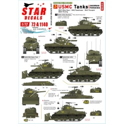 Star Decals 72-A1140, Korean War 1950-53 SET 1.USMC Tanks.Sherman and Pershin, 1/72