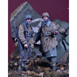 D-Day Miniature, 35208 –SS Soldiers, Kampfgruppe Hansen, Ardennes(2 Fig.) , 1/35