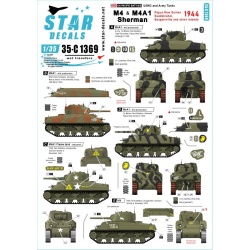 Star Decals 35-C1369, US PACIFIC WARS - 1944 M4 and M4A1(mid) Sherman., 1/35