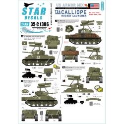 Star Decals 35-C1386, US Armored Mix SET 8. T34 Calliope Rocket launcher, 1/35