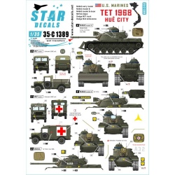 Star Decals 35-C1389, Tet 1968 - Hué City. US Marines tanks and vehicles, 1/35
