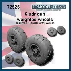 FC MODEL TREND 72525 6 pdr gun, weighted wheels, 1/72 scale