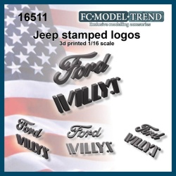 FC MODEL TREND 16511, Jeep Willys/Ford logos, 3d printed, 1/16
