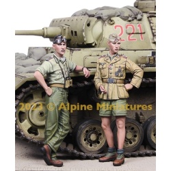 ALPINE MINIATURES 35311, German DAK Panzer Crew Set (2 figures 4 HEADS), 1:35
