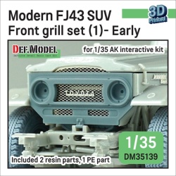 Modern FJ43 SUV front grill set (1)- Early (for 1/35 AK interactive kit), DEF MODEL, DM35139, 1:35
