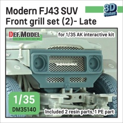 Modern FJ43 SUV front grill set (2)- Late (for 1/35 AK interactive kit), DEF MODEL, DM35140, 1:35