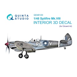 Quinta Studio QD48120,Spitfire Mk.VIII 3D-Printed Interior decal (Eduard) , 1:48