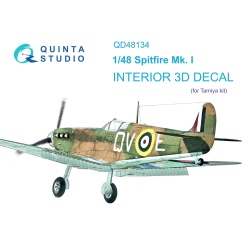 Quinta Studio QD48133, Spitfire Mk.I 3D-Printed Interior decal (Eduard), 1:48