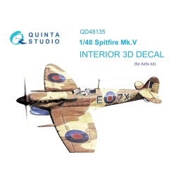 Quinta Studio QD48135, Spitfire Mk.V 3D-Printed Interior decal (Airfix), 1:48