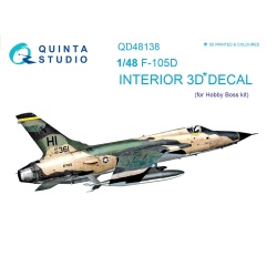 Quinta Studio QD48138, F-105D 3D-Printed Interior decal (for HobbyBoss ), 1:48
