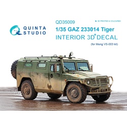 Quinta Studio QD35009, GAZ Tiger family 3D-Printed Interior decal (forMENG, 1:35