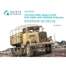 Quinta Studio QD35028, KHD A3000,Magirus 3D-Printed Interior decal(forICM), 1:35