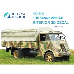 Quinta Studio QD35032, Renault AHN 3.5t 3D-Printed Interior decal (forICM), 1:35