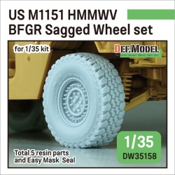 US HMMWV BFGR Sagged Wheel set  (for 1/35 kit), DEF Model DW35158, 1/35