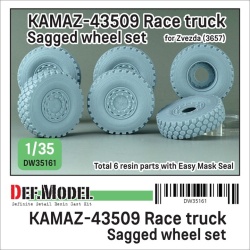 KAMAZ-43509 Race truck Sagged wheel set (for Zvezda 1/35), DEF Model DW35161, 1/35