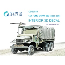 Quinta Studio QD35059, GMC CCKW 352 3D-Printed Interior decal (forHobbyBo), 1:35