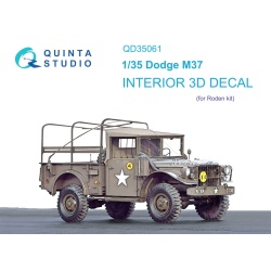 Quinta Studio QD35061, Dodge M37 3D-Printed Interior decal (for RODEN) , 1:35
