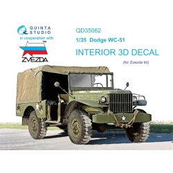 Quinta Studio QD35062, Dodge WC-51 3D-Printed Interior decal (for Zvezda), 1:35
