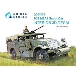 Quinta Studio QD35088, M3A1 Scout 3D-Printed Interior decal (for Zvezda ), 1:35