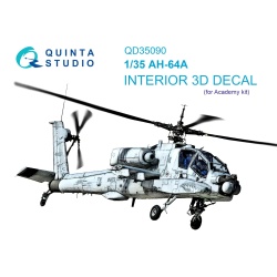 Quinta Studio QD35090, AH-64A 3D-Printed Interior decal (for Academy ), 1:35