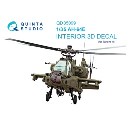 Quinta Studio QD35099 , AH-64E 3D-Printed Interior decal (for TAKOM), 1:35