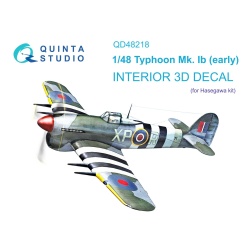 Quinta Studio QD48218, Hawker Typhoon Mk.1b 3D-Printed Interior decal (Hase, 1:48