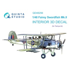 Quinta Studio QD48256, Swordfish Mk.II 3D-Printed Interior decal (Tamiya), 1:48