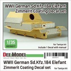 DEF. MODEL, DD35017, WWII German Elefant Zimmerit Coating Decal set for Tamiya kit,1:35