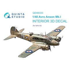 Quinta Studio QD48333, Avro Anson Mk.I 3D-Printed Interior decal (Airfix), 1:48