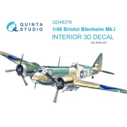 Quinta Studio QD48378, Bristol Blenheim MkI 3D-Printed Interior decal(Airf, 1:48