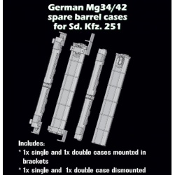 S.B.S Models, 1:35, 3D030, German Mg34/42 spare barrel cases for Sd. Kfz. 251