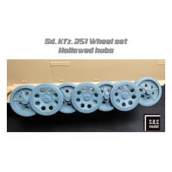 S.B.S Models, 1:35, 3D032, Sd.Kfz 251. roadwheel set with hollowed hubs