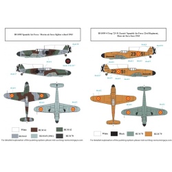 S.B.S Models, 1:72, D72034, Messerschmitt Bf-109F in Spanish Service (DECAL)