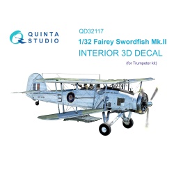 Quinta Studio QD32117, F.Swordfish Mk.II 3D-Printed Interior decal (Trumpe, 1:32
