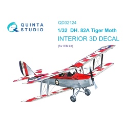 Quinta Studio QD32124, DH 82A Tiger Moth 3D-Printed Interior decal (ICM) , 1:32
