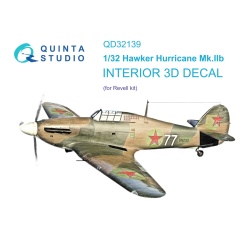 Quinta Studio QD32139,Hawker Hurricane Mk.IIb 3D-Printed Interior decal(RE, 1:32