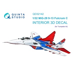 Quinta Studio QD32142, MiG-29 Fulcrum C 3D-Printed Interior decal (Trumpe), 1:32
