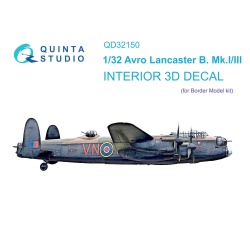 Quinta Studio QD32150, Lancaster B.MkI/III 3D-Printed Interior decal(Borde, 1:32