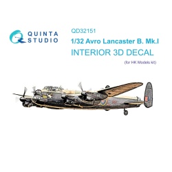 Quinta Studio QD32151, Lancaster B.Mk.I 3D-Printed Interior decal(HK Model, 1:32
