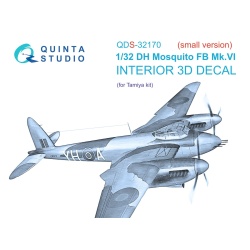 Quinta Studio QDS32170,Mosquito FB Mk.VI 3D-Printed Interior decal(Tamiya), 1:32