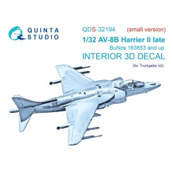 Quinta Studio QDS32194, AV-8B Harrier II 3D-Printed Interior decal (TRUMP), 1:32