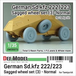 DEF.MODEL, WW2 German Sd.kfz 222/223 Sagged wheel set(3) - Normal  (for Tamiya 1/35), DW30073, 1:35