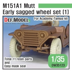 DEF.MODEL DW35123, M151A1 Mutt Jeep Early Sagged Wheel set (1) (for Aca/TAM,1:35