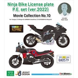 Ninja Bike License plate P.E. set (ver.2022) - Movi, JEIGHT design JD12002, 1/12